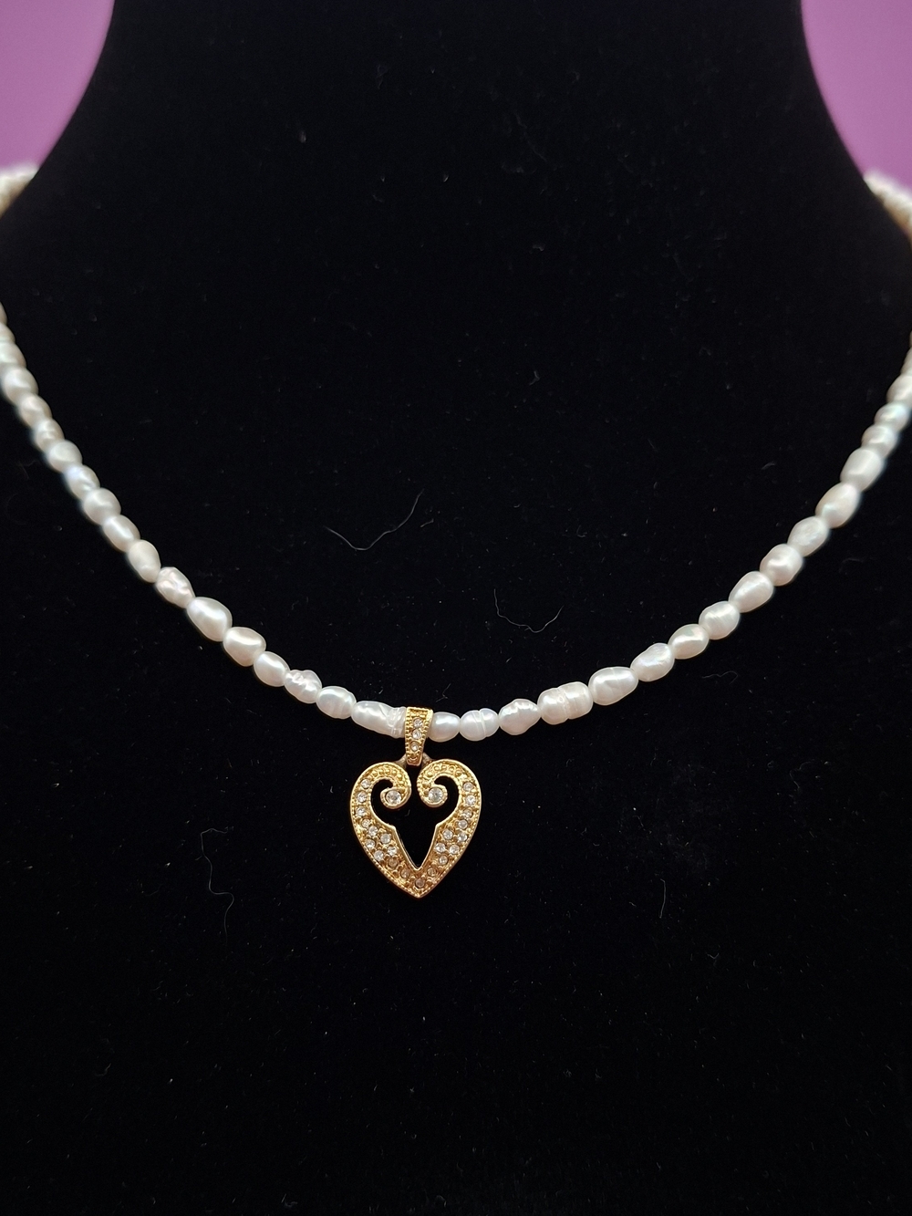 Napier Freshwater Pearl Necklace with Gold Heart Pendant - Women Jewelry
